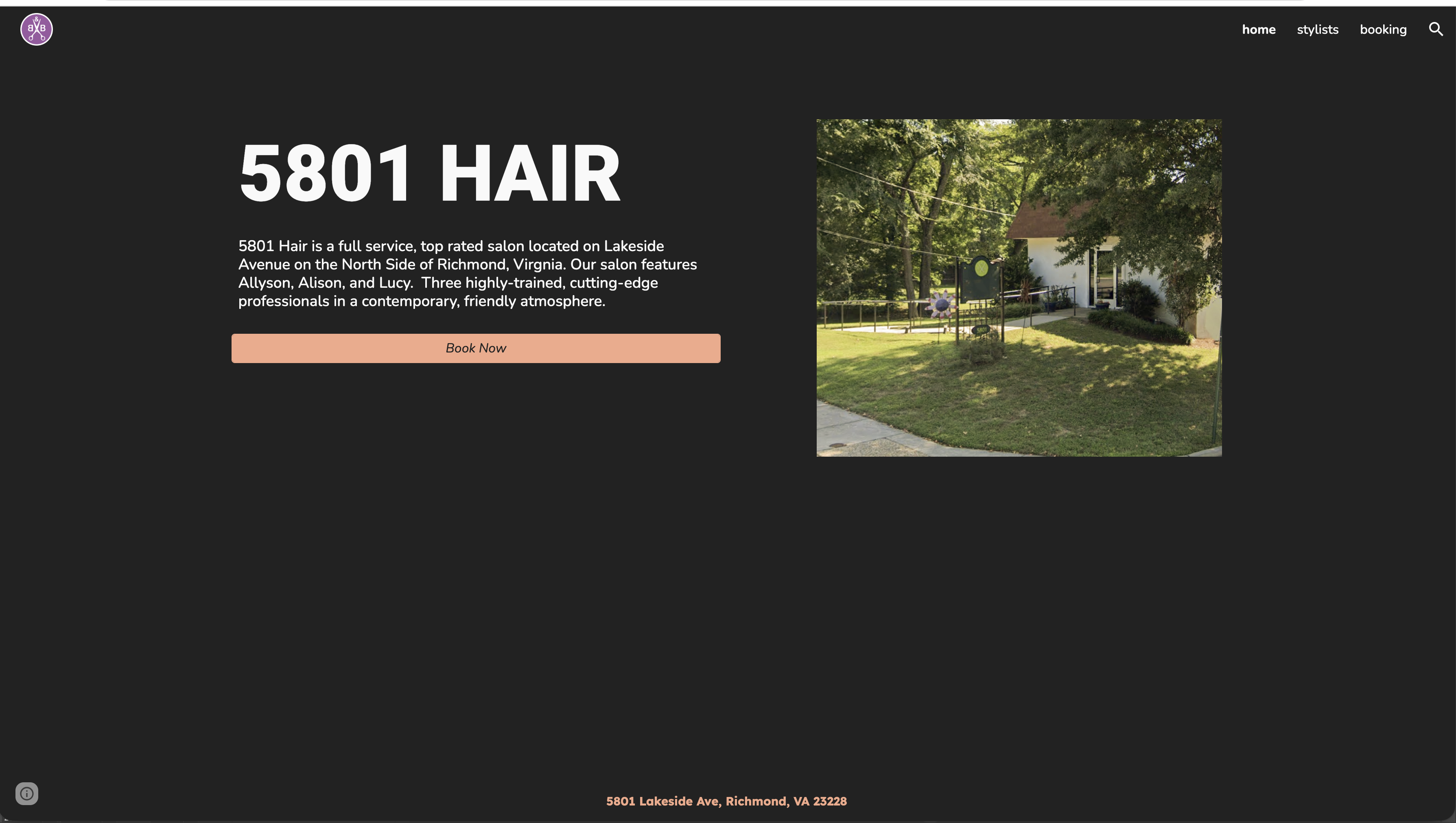 5801 Hair website design